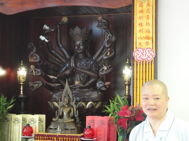 Cyrildene temple head monk with Kwan Yin