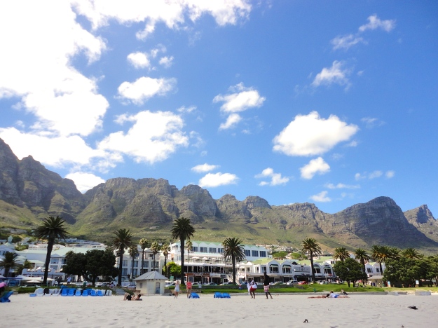 Camps Bay on the west side of Table Mountain along the Atlantic Ocean. We stopped here for lunch. 